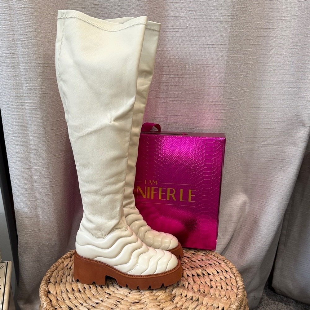 I AM JENNIFER LE New Cream Over the Knee Boots Women’s Size 39